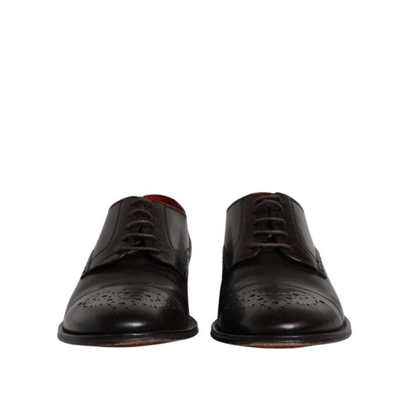 Dolce & Gabbana Black Calfskin Leather Derby Men Dress Men's Shoes (Pre-Owned) - Picture 2 of 6